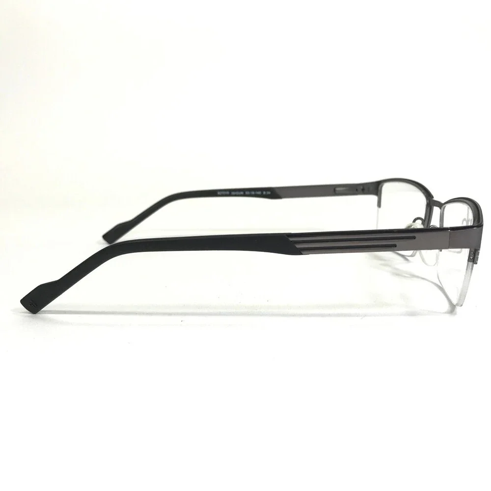 Titanflex Eyeglasses Frames 827019 30/GUN Black Grey Square Half Rim 53-18-140